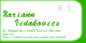 mariann vidakovics business card